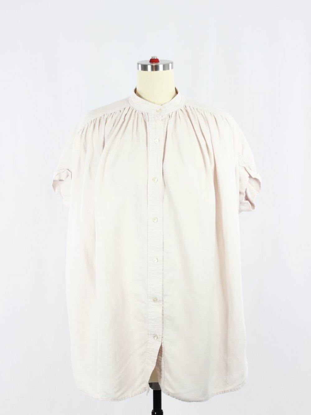 Aritzia WILFRED Bertillon Pink Ramie Blend Oversized Button Front Blouse, Size S